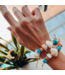 Beige Shell & Evil Eye Beaded Bracelet