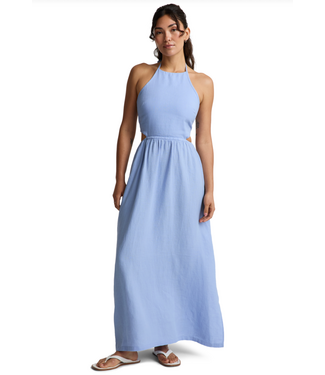 Beyond Yoga Softwash Linen Halter Dress- Pastel Periwinkle