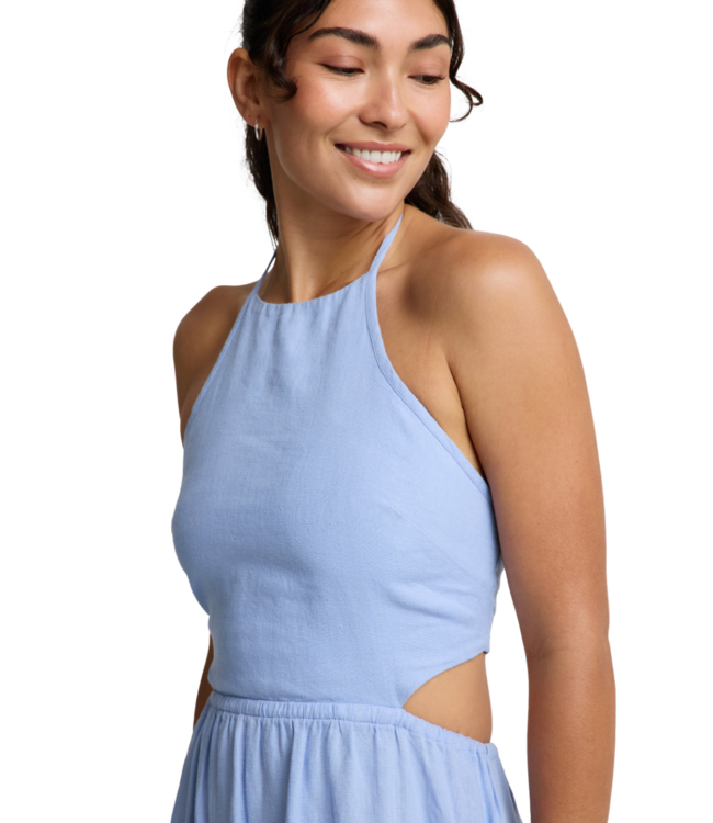 Softwash Linen Halter Dress- Pastel Periwinkle