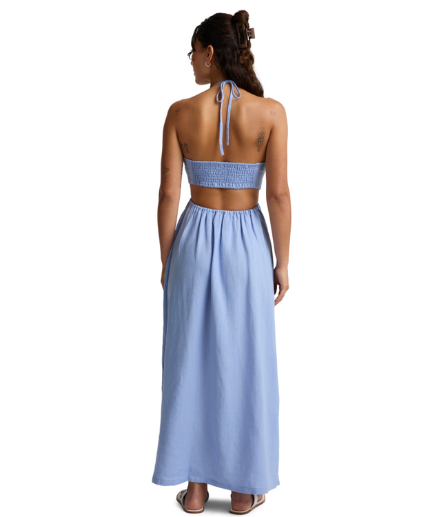 Softwash Linen Halter Dress- Pastel Periwinkle