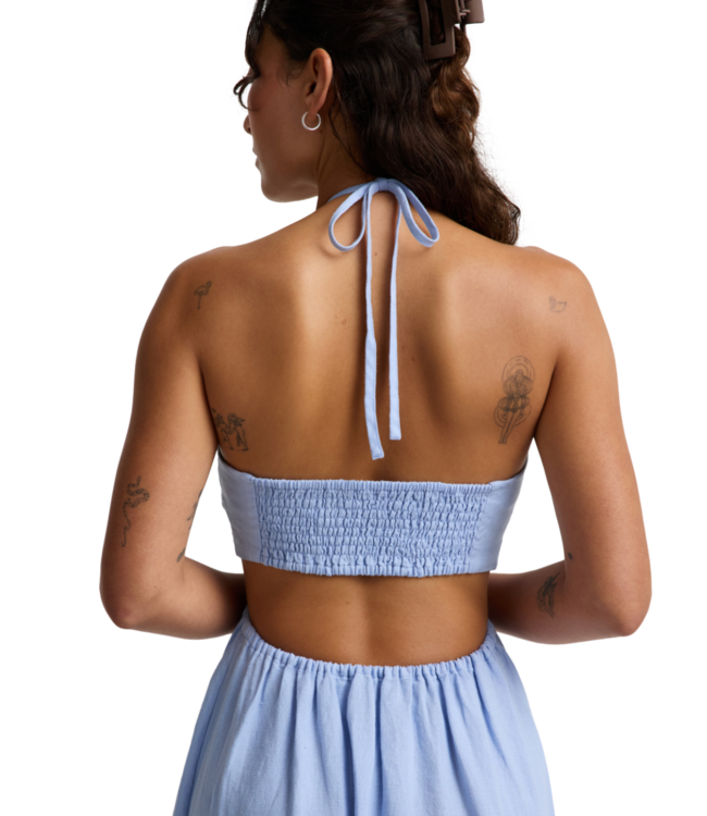 Softwash Linen Halter Dress- Pastel Periwinkle