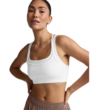 Beyond Yoga Seamless Moves Layered Bra- White