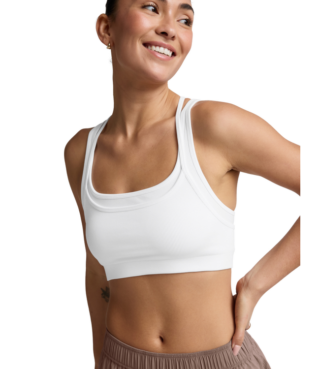 Seamless Moves Layered Bra- White