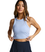 On Repeat Rib High Neck Cropped Tank- Washed Pastel Periwinkle