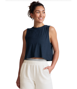 Beyond Yoga Featherweight Minimal Cropped Tank Nocturnal Navy