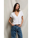 Alanis Recycled Cotton V Neck Tee- White