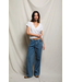 Alanis Recycled Cotton V Neck Tee- White