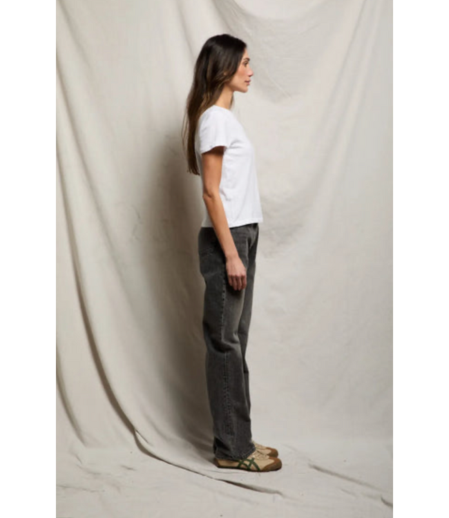 Lisa Recycled Cotton Fitted Tee- White