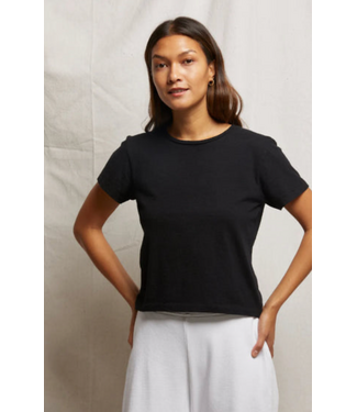 Perfectwhitetee Lisa Recycled Cotton Fitted Tee- Black