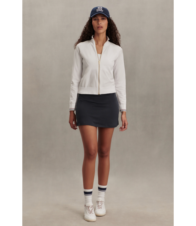 Len Seamless Zip Through- White