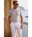 Maranello Mid-Weight Cotton & Silk Tee- Grey