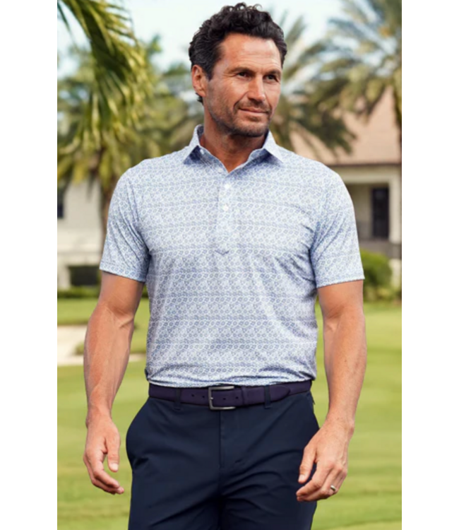 Featherweight Flex Polo- Coastal Blue Floral
