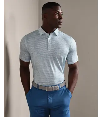 Rhone Apparel Drive Time Polo- Cool Mint Diamond Geo