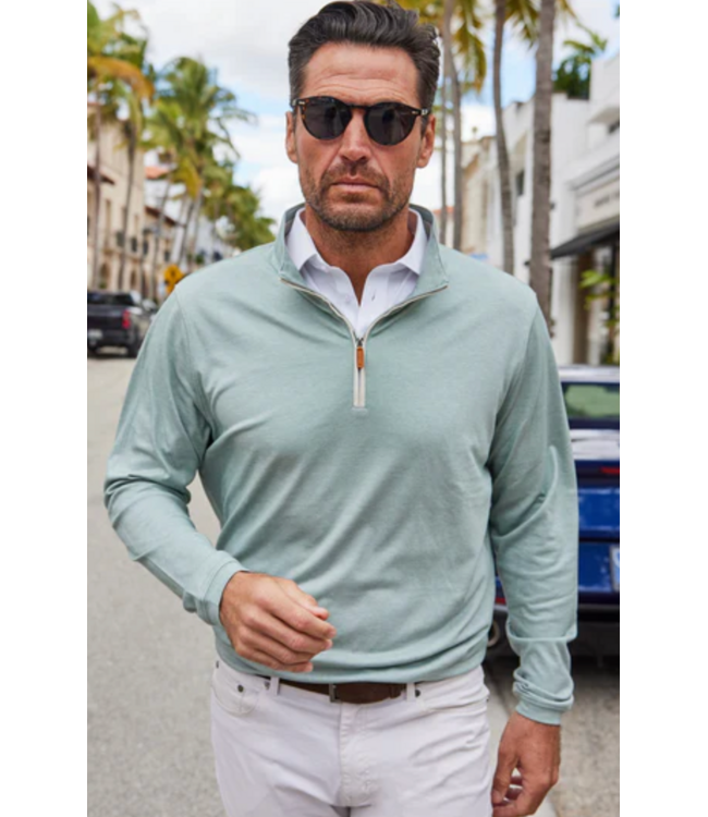 Palm Pima Blend Quarter Zip- Mint