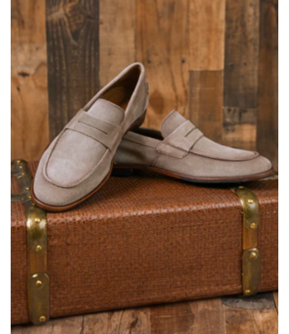 Collars & Co. Naples Penny Loafers- Pewter Grey Suede