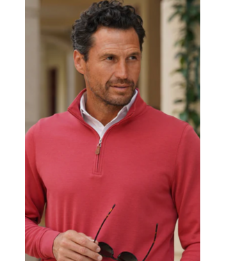 Collars & Co. Cloud Cotton Quarter Zip- Red