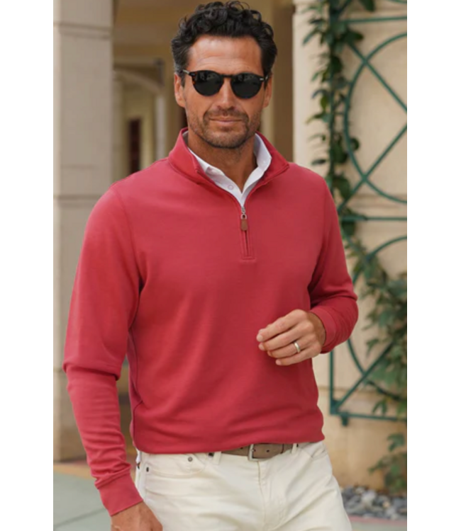 Cloud Cotton Quarter Zip- Red