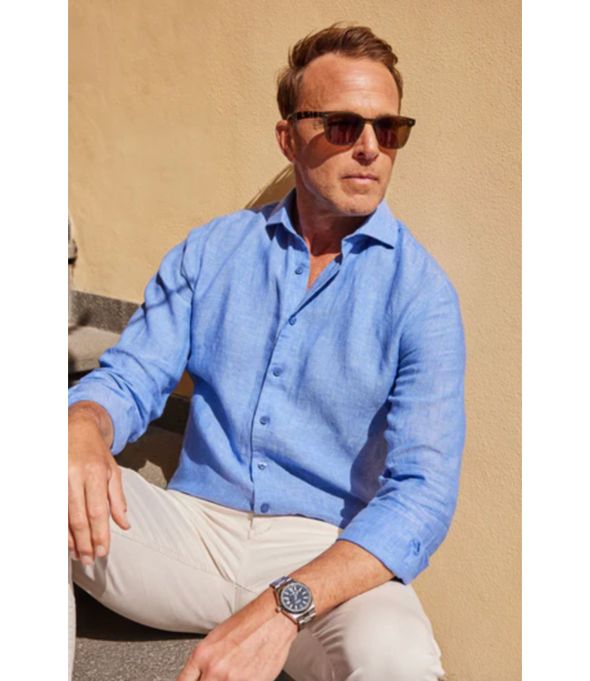 Toscano Linen Shirt- Blue