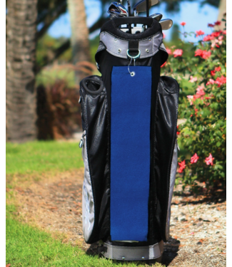 Tri-Fold Diamond Velour Golf Towel: Grommet & Hook- Navy