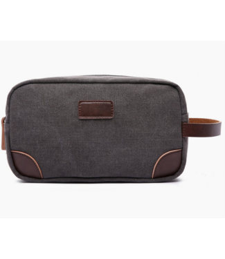 Canvas Dopp | Bag Men's Toiletry Travel Bag- Grey