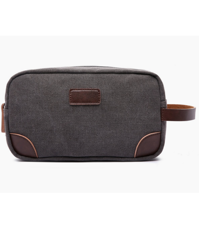 Canvas Dopp | Bag Men's Toiletry Travel Bag- Grey