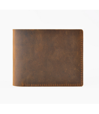 Handmade Leather Bifold Wallet- Brown