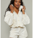 Terri Floral Embellished Jacket- Ecru