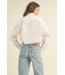 Cropped Button down Shirt- White