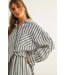 Stripped Button Down Shirt- Black