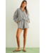 Stripped Button Down Shirt- Black