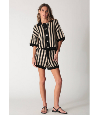 Electric & Rose Jacklyn Knit Shirt- Onyx/Natural