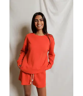 Perfectwhitetee Tyler French Terry Pullover- Clementine