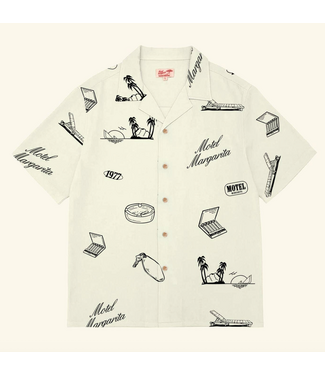 No Vacancy Button Up - Bone