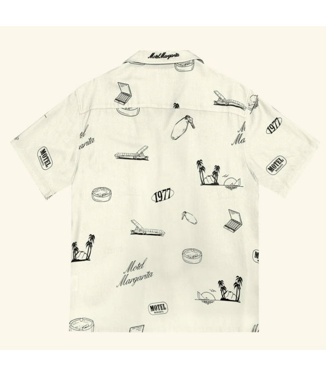 No Vacancy Button Up - Bone
