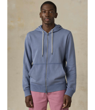 Faherty Brand Oceanside Fleece Zip Hoodie- Blue Creek