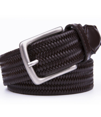 Leather Braided Belt- Brown