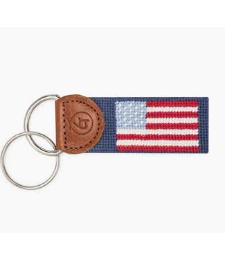 American Flag Needlepoint- Keychain