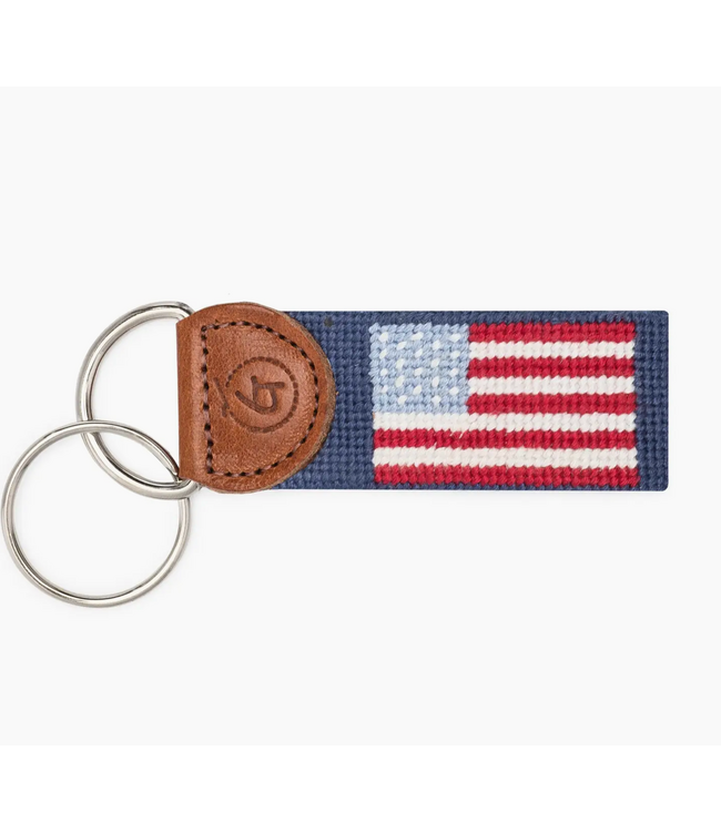 American Flag Needlepoint- Keychain