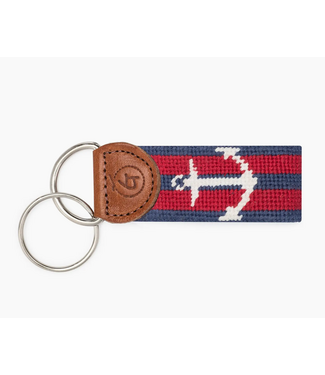 Anchor Needlepoint Keychain