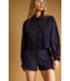 Floral Detail Jacket- Navy