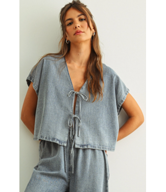 Denim Tied Blouse