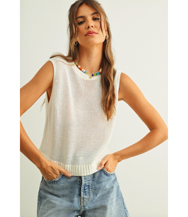 Knitted tank- White