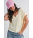 V-Neck Baby Tee- Butter