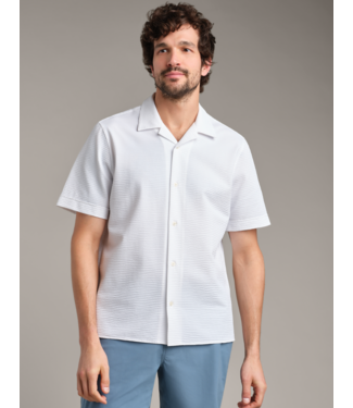 Rhone Apparel Commuter Seersucker Camp Collar Shirt- Bright White