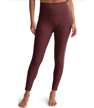 Beyond Yoga Spacedye Ready Midi Legging- Midnight Burgundy Heather