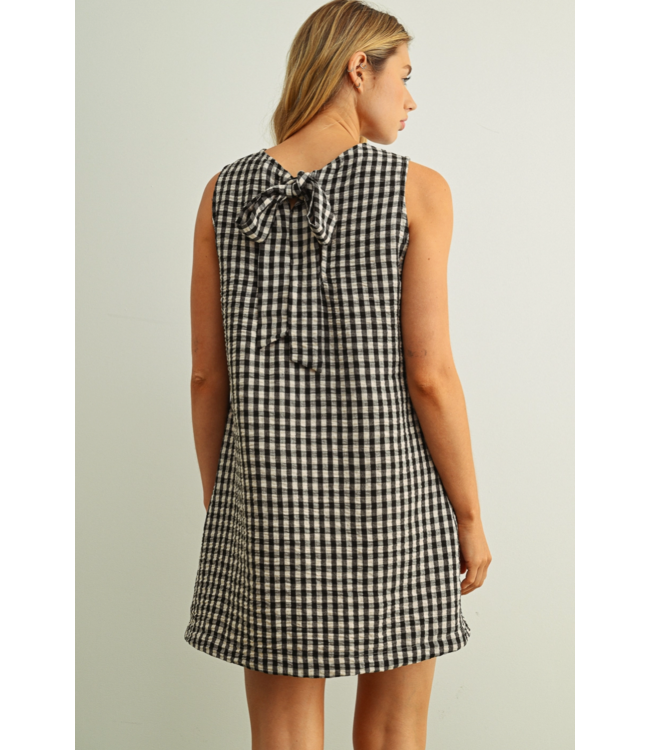 Gingham Open Back Dress