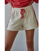 French Terry Shorts- Cream/Red