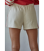 French Terry Shorts- Cream/Red