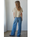 Cropped Round Neck Short Sleeve- Ecru