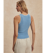 Hanson Rib Knit Tank- Mist Blue